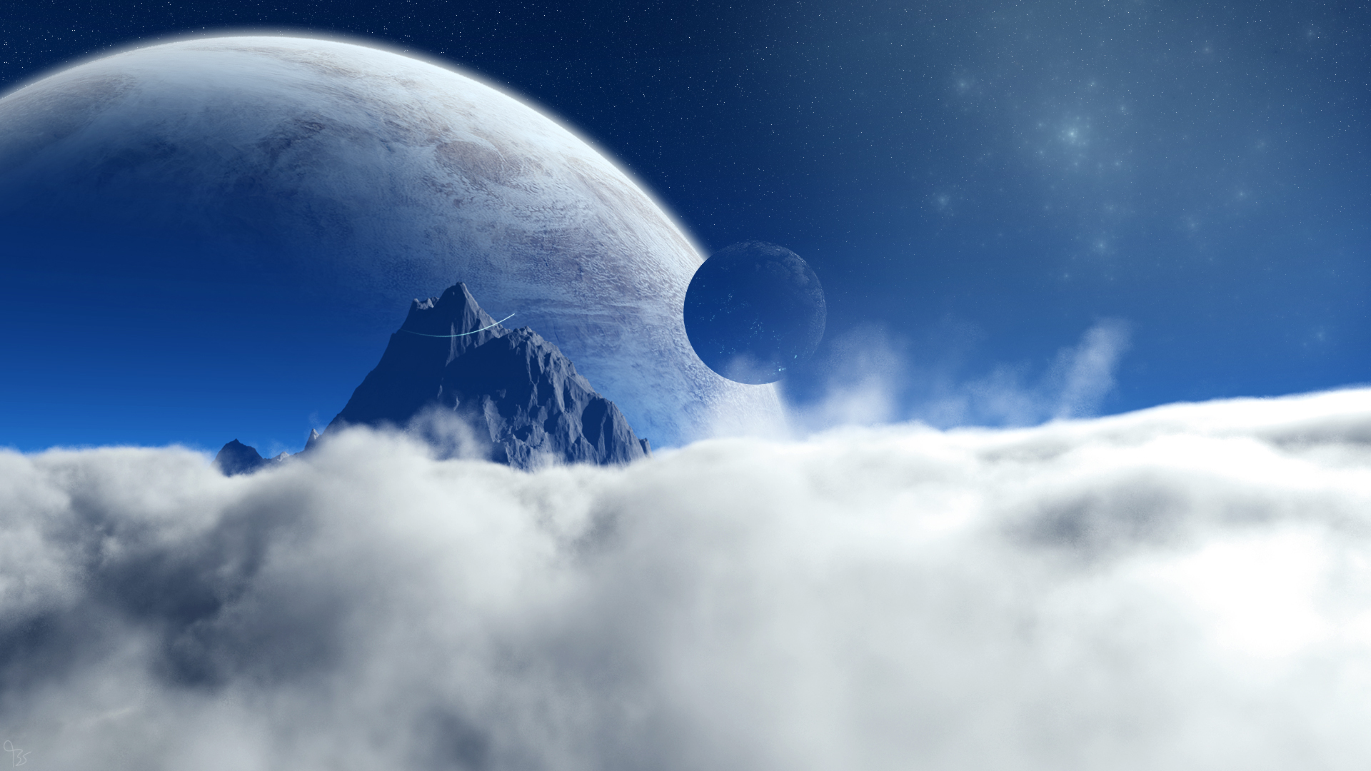 планеты облака гора звёзды