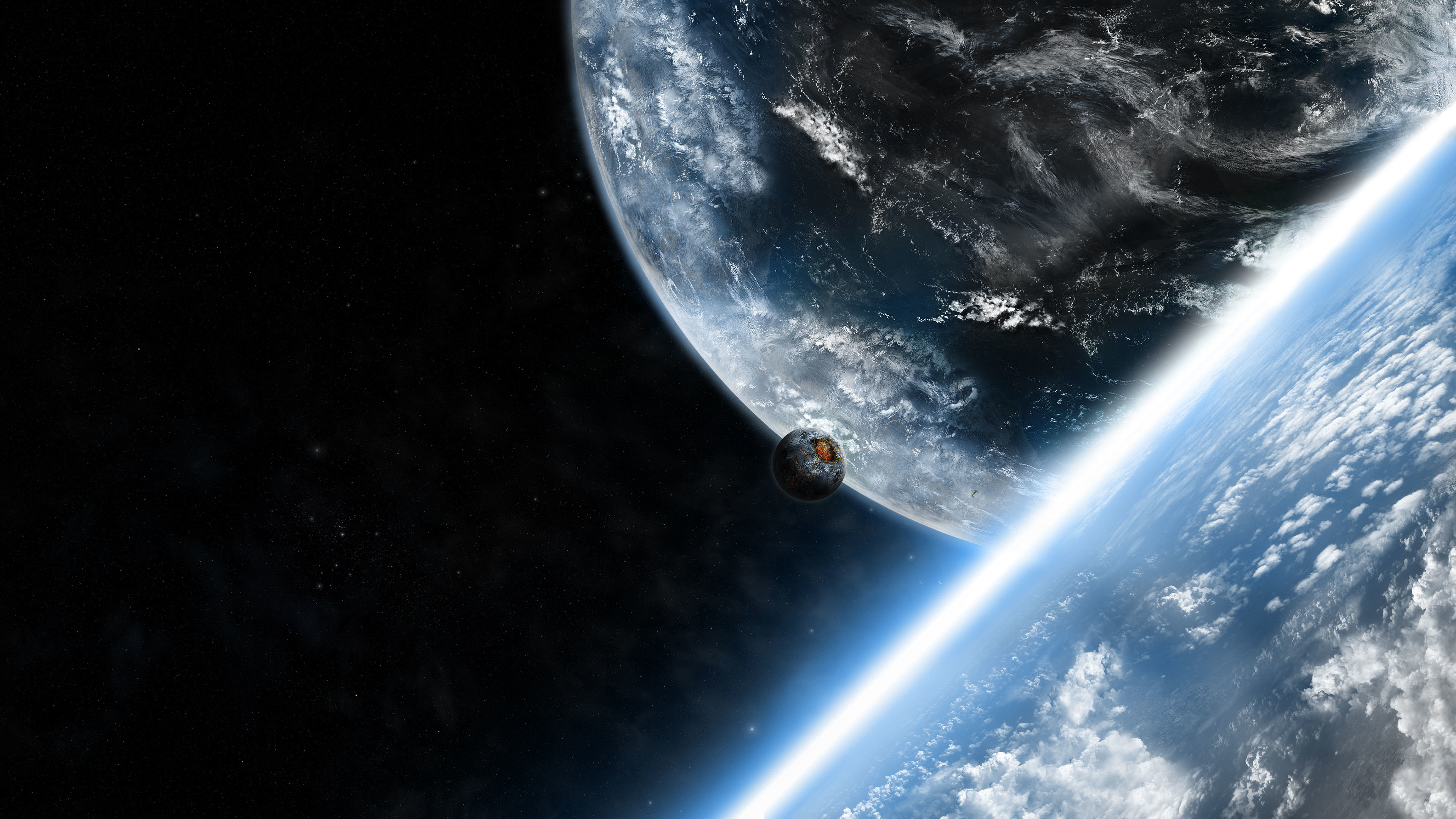 планеты луны облака космос звезды