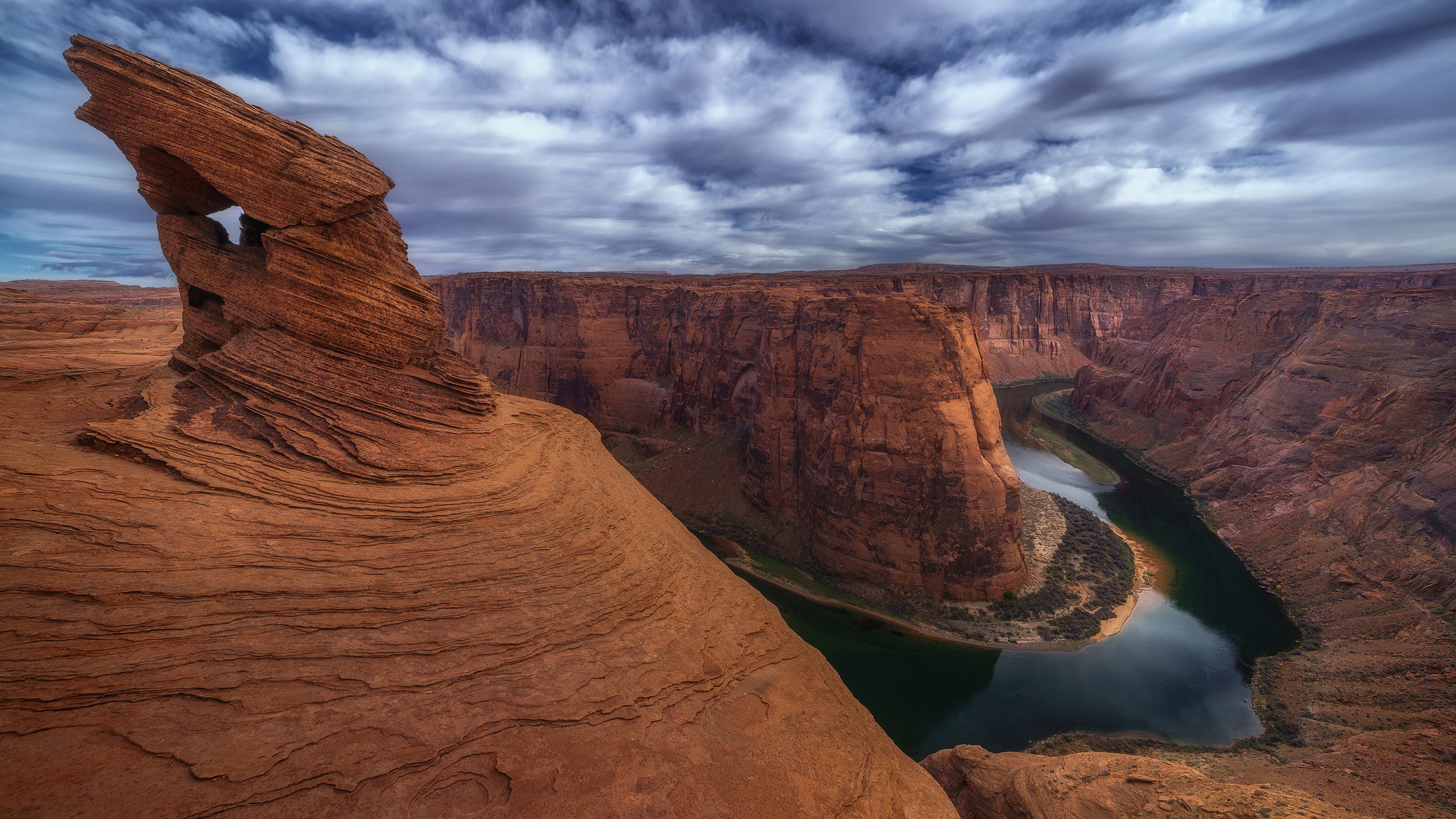 небо облака скалы сша каньон