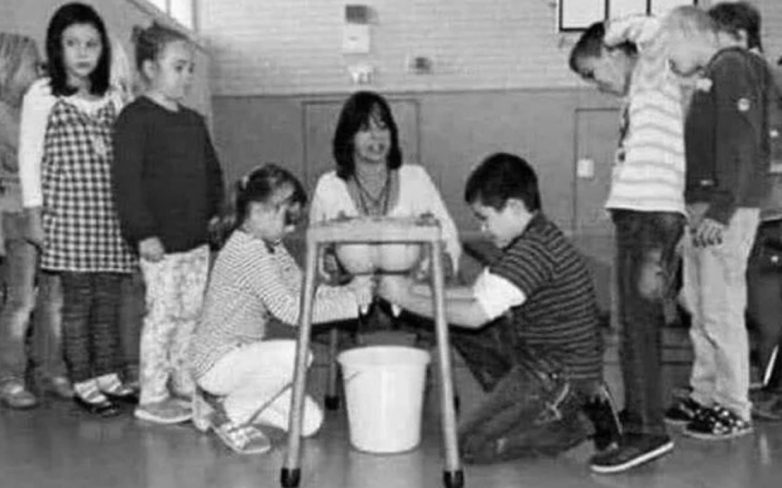 дойка молока фотоилюзия